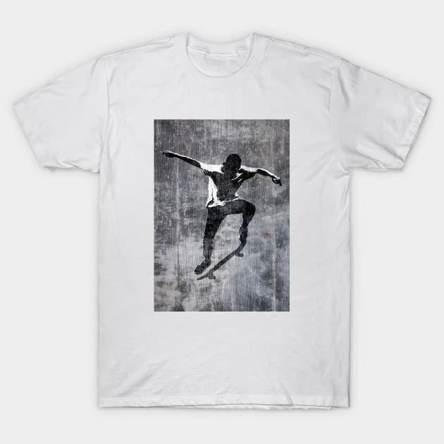 Skateboarder Stencil T-Shirt by AKdesign